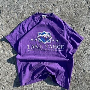 90’s Vintage Purple Lake Tahoe single stitch Graphic T-Shirt
